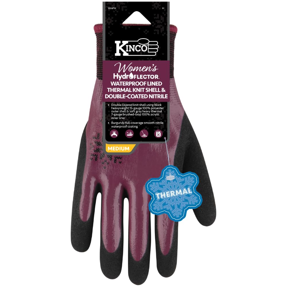 Kinco, 1886PW, Women's HydroFlector™ Lined Waterproof Thermal Knit Shell & Double-Coated Nitrile - Image 4