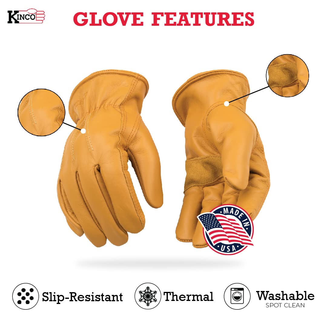 Kinco Lined Premium Grain Cowhide Driver with Palm Patch - Image 3