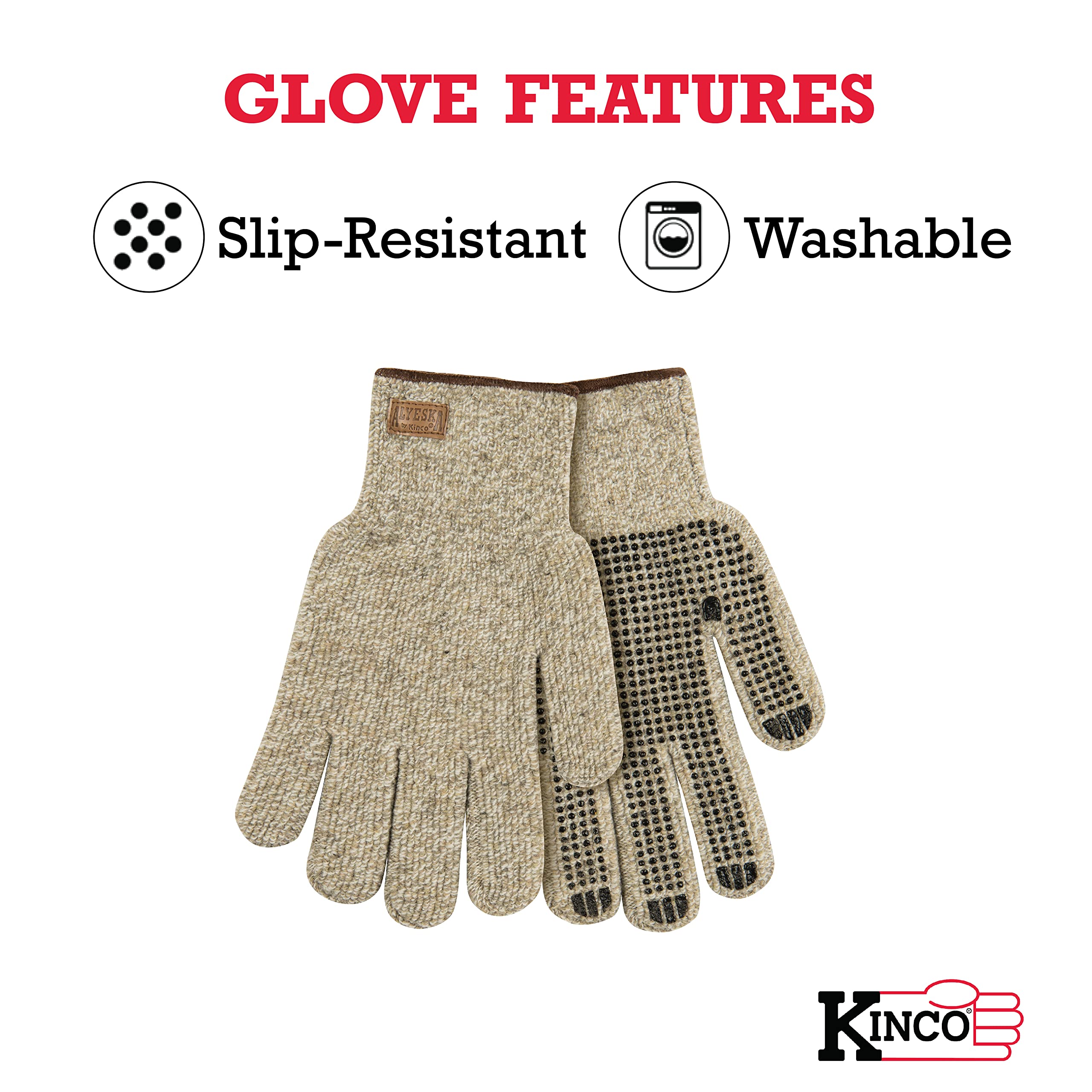 Kinco Knit Wool Gloves for Men - Image 5