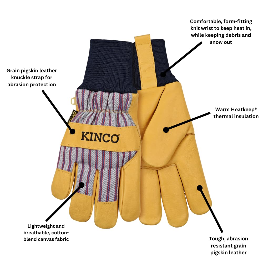 Kinco, Women's 1927KWW Cotton-Blend Canvas Fabric Back, Knit Wrist, Heatkeep® Thermal Insulation - Image 3